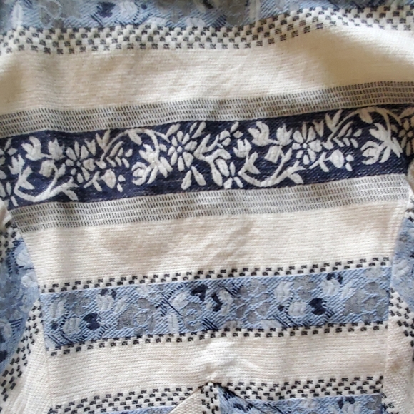 blue and cream halter open back dress - Picture 4 of 4